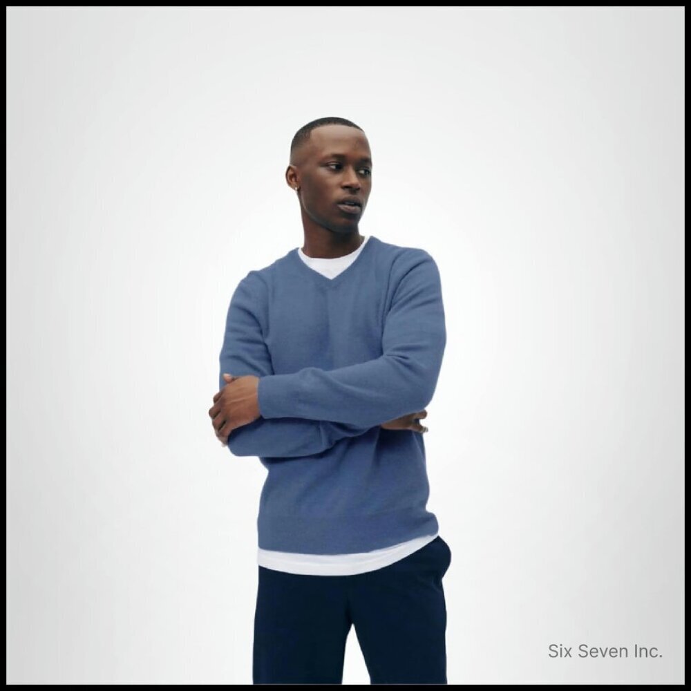 Classic Cashmere V-Neck Sweater Elegant Minimal Timeless Wardrobe Staple
